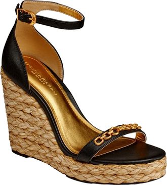 DKNY Yulissa Embellished Ankle-Strap Espadrille Black F2454294 Womens