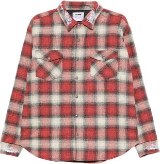 Warren Lotas plaid shirt jacket - men - Polyester/Cotton/Polyester/Nylon - M - Red