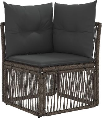 vidaXL Unidad De Sof&aacute; De Esquina Gris Rat&aacute;n Sint&eacute;tico Vidaxl