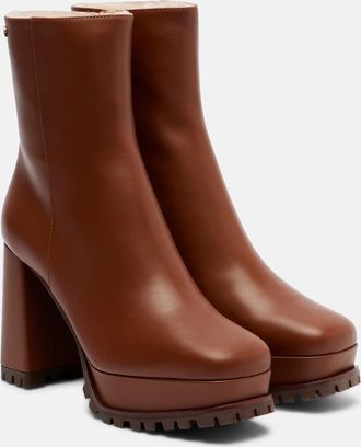 Gianvito Rossi 70 shearling-lined platform ankle boots