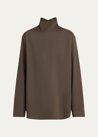 6397 Turtleneck Cotton-Silk Shirt