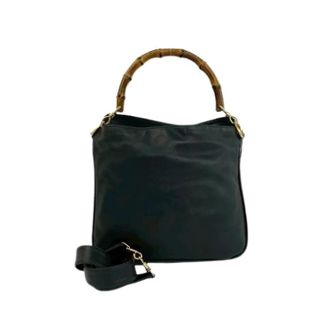 Gucci Pre-owned Handbags, female, Black, Size: ONE SIZE Pre-owned Leather 2way Bag