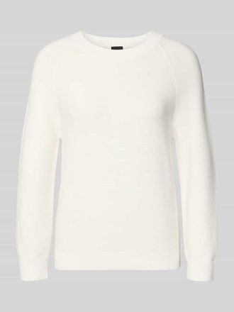 HUGO BOSS Boxy Fit Strickpullover aus reiner Baumwolle Modell FOVILA in Weiss, Gr&ouml;&szlig;e XXL