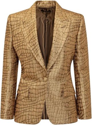 Tom Ford Blazers, female, Yellow, Size: S Wallis Single-Breasted Jacket