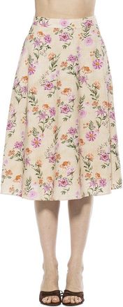 Alexia Admor Mabel Flared Linen-Blend Skirt