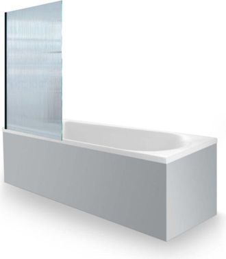 Duravit Ba&ntilde;era Derecha 170 X 75 Cm Duravit D-neo + Mampara De Ba&ntilde;era Aurys Raywall, Negro Mate