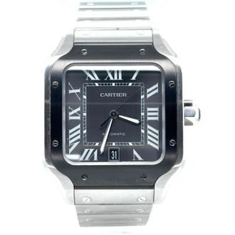 Cartier Pre-owned Cartier Santos Grey Dial Mens Watch WSSA0037