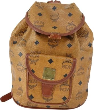 MCM Vintage Vicetos Backpack Pvc Leather Brown Pvc Backpack Bag (Pre-Owned)