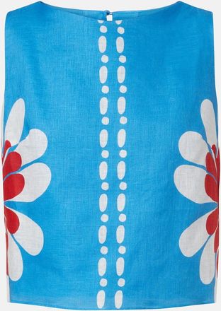 Cala de la Cruz Avelino floral linen top