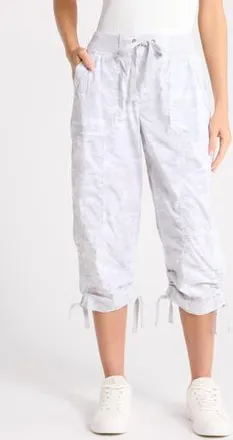 DKNY Peached Poplin Convertible Utility Pants in Camo Vapor Grey at Nordstrom Rack, Size X-Large