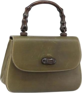 Gucci Pre-owned Handbags, female, Green, Size: ONE SIZE Pre-owned Vintage Leather Handbag