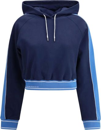 Casablanca Felpa con cappuccio crop - Blu