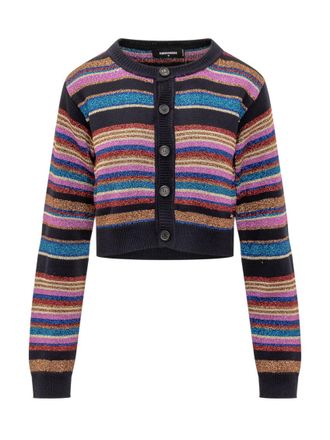 Dsquared2 Multicolor Stripes Crew Neck Cardigan