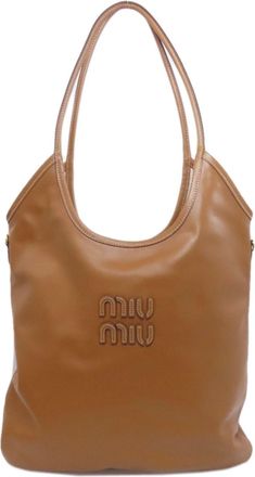 Miu Miu Brown Leather Tote Bag (Pre-Owned)