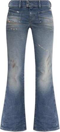 Diesel D-Hush Jeans - Dames - Flared Jeans - Blauw - W24 L32 - Katoen - Jeans