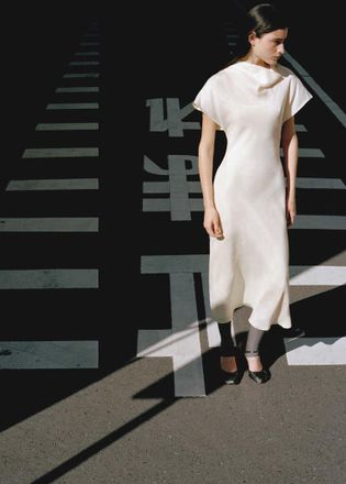 Mango Vestito lyocell combinato foulard grezzo - Donna - XS - MANGO