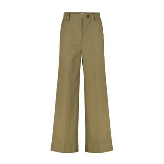 Massimo Alba Dames, Broeken, Groen, Maat: XS Katoen