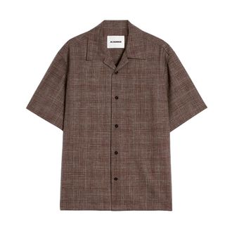 Jil Sander Short Sleeve Shirts, male, Brown, Size: XL Overshirt