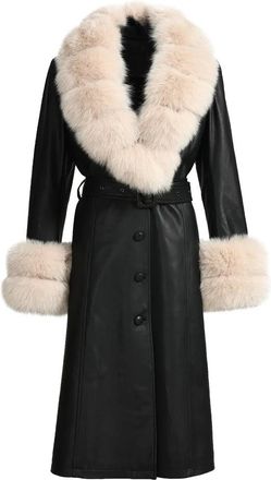 Wanan Luxury Lux Special Black Leather Coat