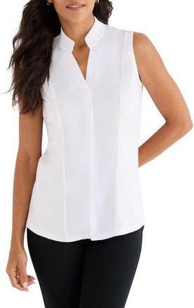 Nic+Zoe Mixed Media Sleeveless Top in Paper White at Nordstrom, Size Xx-Large