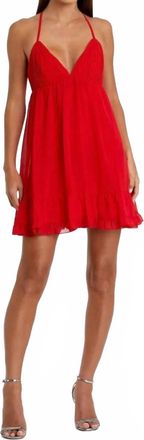 Mac Duggal Womens Babydoll Dress In Red