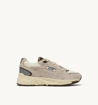 Autry SNEAKERS HYPERWAY IN SUEDE E MESH SAND MARSHMALLOW E LEOPARD