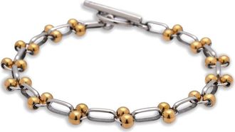 Eye Candy Los Angeles Mens Santiago Two-Tone Steel Toggle Bracelet in Gold/Silver at Nordstrom Rack