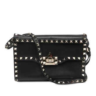 Valentino Pre-owned Valentino Small Leather Rockstud Flip Lock Crossbody Ladies XQNNV9WPFCPFG6B4