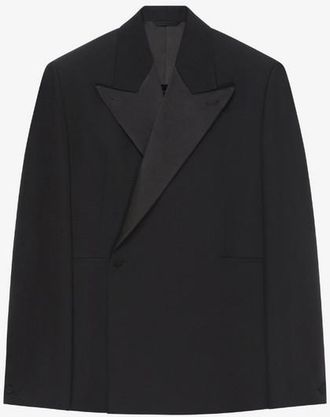 Givenchy Oversized Jacket With Satin Notch Lapel Black, Brand Size 48 (US Size 38)