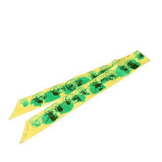 Herm&egrave;s Pre-owned Womens Rayons X Silk Twilly Scarf - Yellow Textile - One Size