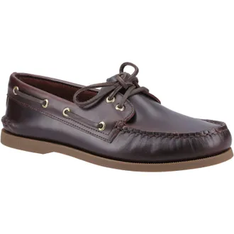 Sperry Top-Sider Authentic 2 Eye Leather Mens Amaretto Boat Shoes - Brown - Size UK 10