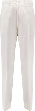 Brunello Cucinelli Chinos, male, White, S, Cotton and Linen Gabardine Trousers
