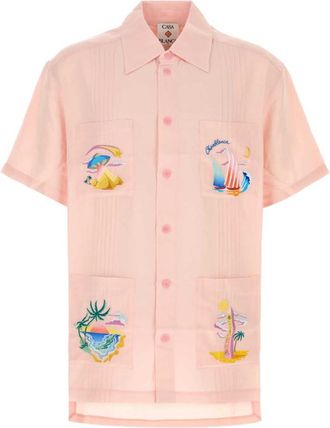 Casablanca Light Pink Embroidered Shirt