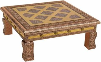 Wanderlust Deco Wanderlust Deco - Mesa Auxiliar De Metal Repujado Color Cobre 38x38x14