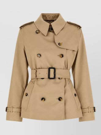 Burberry cotton short double-breasted trench coat