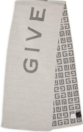 Givenchy Intarsia 4G Double Face Wool Scarf in Pearl Grey at Nordstrom Rack