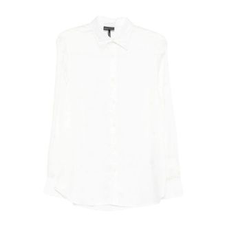 Emporio Armani Formal Shirts, male, White, Size: S White Button-Up Shirt Long Sleeve