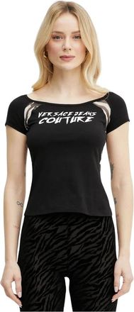 Versace Jeans Couture T-shirt - Dames - T-shirts - Zwart - L - Katoen - Tops