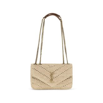 Saint Laurent Loulou Raffia Shoulder Bag