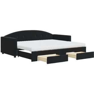 vidaXL Vidaxl - Sof&aacute; Cama Nido Con Cajones Terciopelo Negro 90x190 Cm