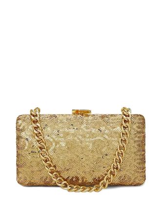 Lauren Ralph Lauren sequin chain-strap mini bag - women - Polyester/Polyester - One Size - Gold