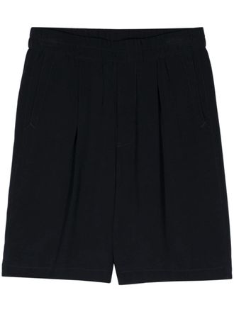 Giorgio Armani pleat-detail wide-leg shorts - Blue
