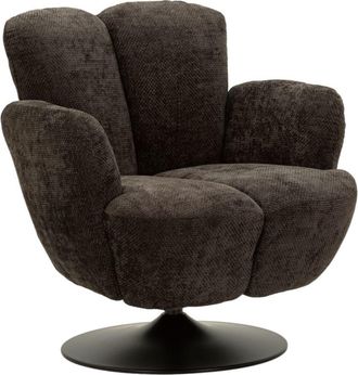 Mauro Ferretti Sill&oacute;n giratorio negro de estilo retro, 86x77x92 cm