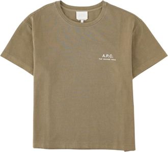 A.P.C. Beige Logo Crew Neck T-Shirt