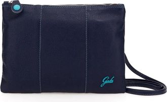 Gabs Blauwe leren clutch met verstelbare band - Dames - Schoudertassen - Blauw - ONE Size - Katoen - Tassen