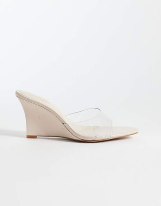 Simmi London Simmi London - Belize - Sandali con zeppa in vernice beige-Neutro