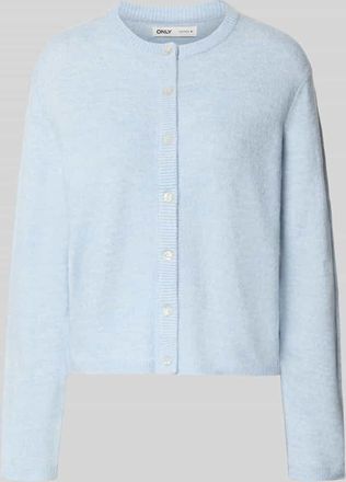 Only Regular Fit Strickjacke mit einreihiger Knopfleiste Modell SIMONI in Hellblau, Gr&ouml;&szlig;e XL