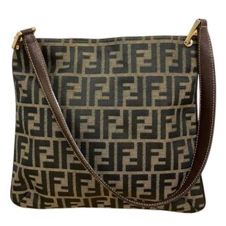 Fendi Pre-owned Zucca Schoudertas - Dames - Pre-owned - Bruin - Maat: ONE Size Leer