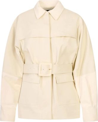 Fabiana Filippi Chaqueta de ante con cintur&oacute;n - Jackets - Mujer - Blanco - 2XS