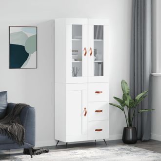 vidaXL Vidaxl - Aparador Alto Madera Contrachapada Blanco 69,5x34x180 Cm